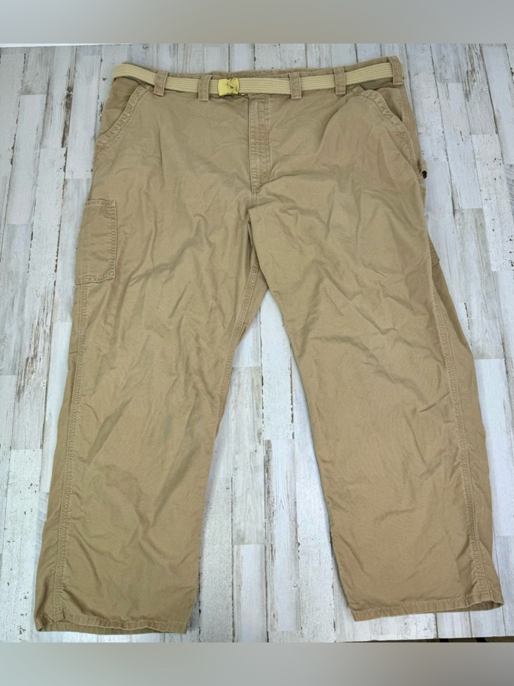 Carhartt Men's Tan Carpenter Cargo Tan Pants Size 48x31 Loose Fit